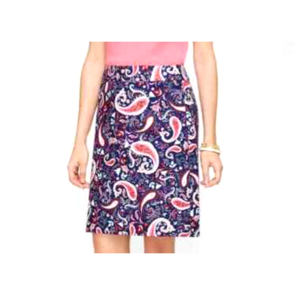 Talbots Women’s Size 14 Paisley Watercolor Canvas A-Line Skirt NEW